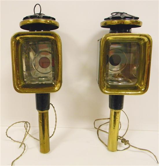 Pair of Carriage lamps  rectangular