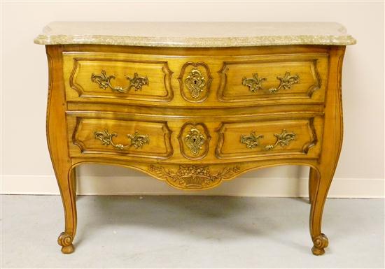 French brown marble top commode
