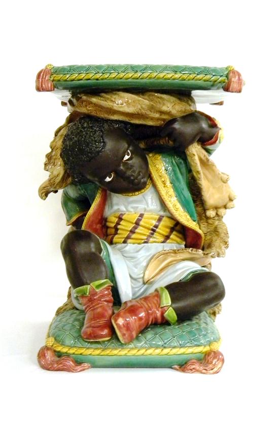 Blackamoor figure garden seat  [Minton