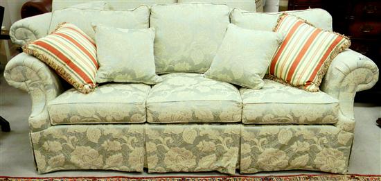 Ethan Allen pale green and silver pattered