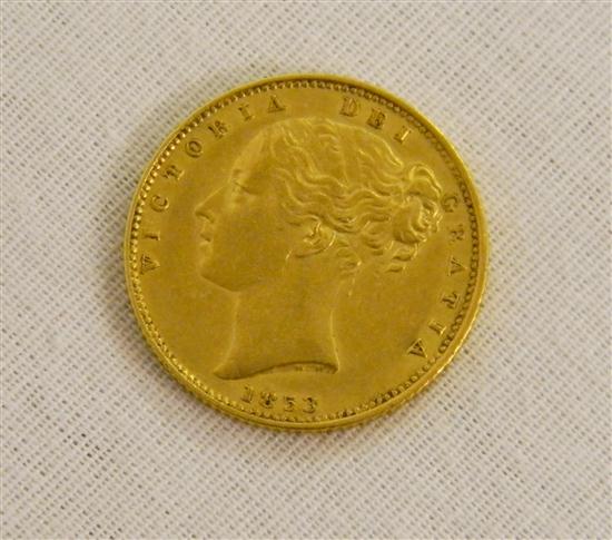 COIN 1853 British Gold Sovereign 120a17