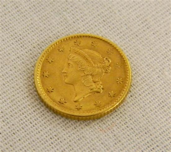 COIN: 1853 Gold Dollar  AU50.