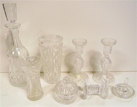 All Waterford: decanter  13'' h.;