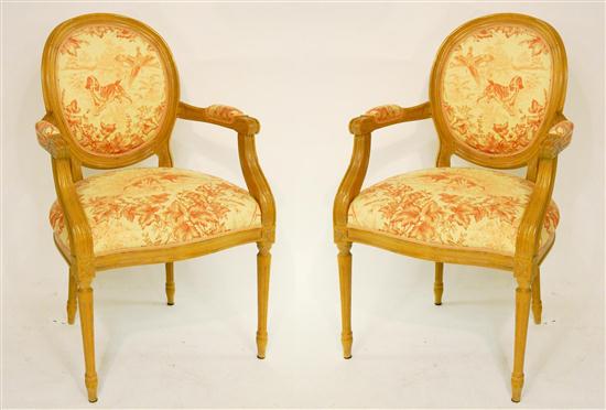 Pair of French style open armchairs 120a5a