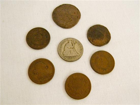 COINS: 1854 Arrows Quarter  Good-4;