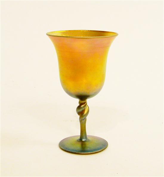 Steuben Aurene goblet iridescent 120a76