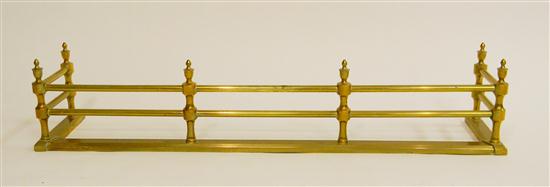 Brass fireplace fender with rectangular