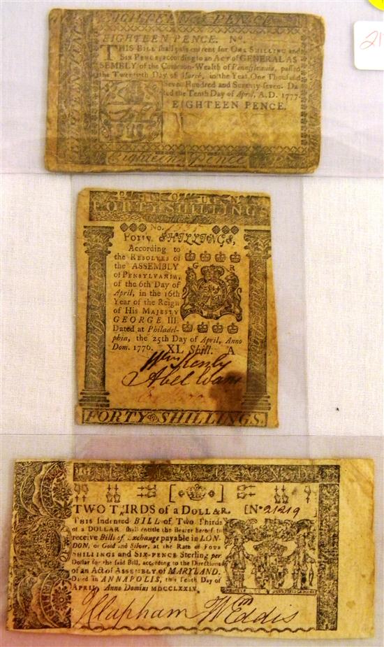 PA- Eighteen Pence Note - 4/10/1777.