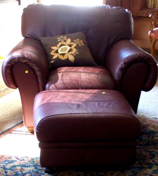 Cordovan leather chair and matching