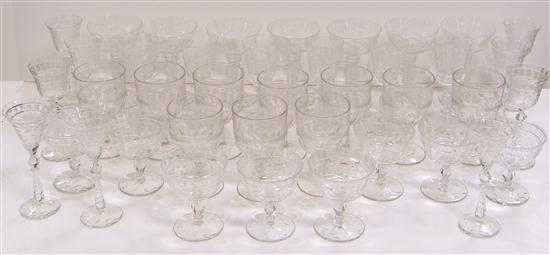 Crystal/glass stemware including: eight