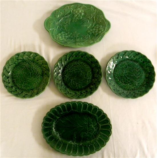 Green Majolica: three matching