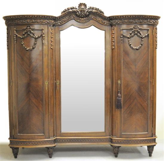 Rococo style armoire  multi wood