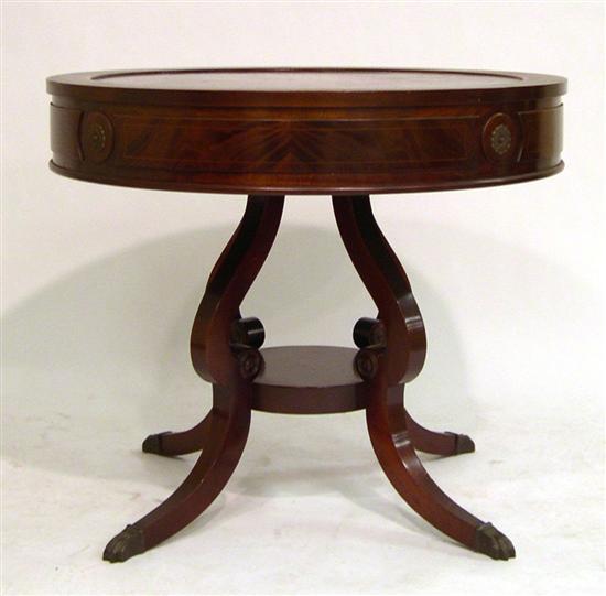 20th C. center table  round top with