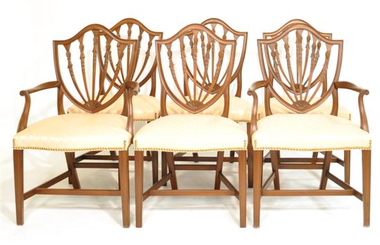 Six Hepplewhite style chairs  mahogany
