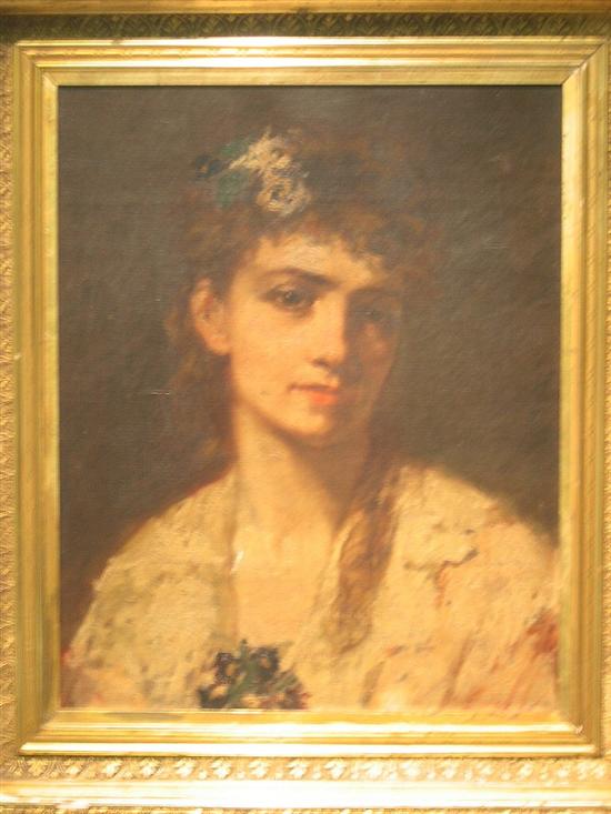 19th C. oil on canvas  portrait of a