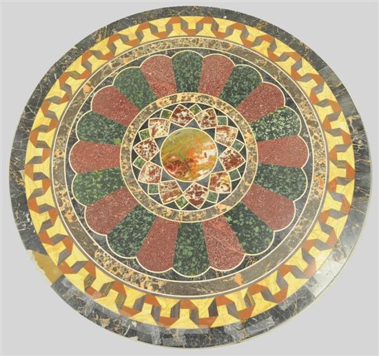Pietra dura table round top with 120ae4