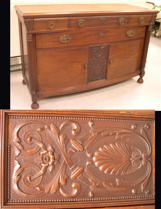 Mahogany sideboard  three short drawers