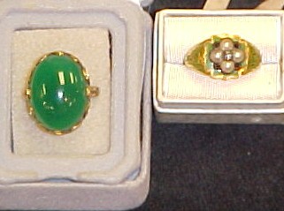 JEWELRY 18K yellow gold and green 120aea
