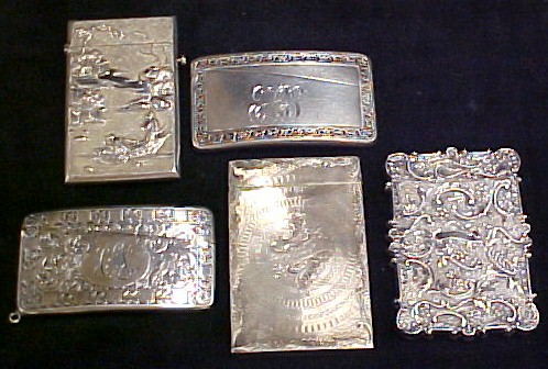 Five silver calling card cases 120afc