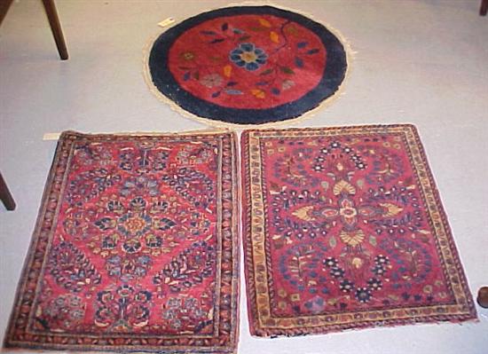 Two antique Persian Sarouk mats 120b0a