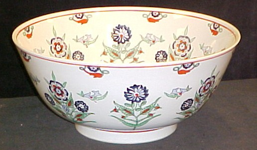 Mottahedeh design porcelain bowl  floral