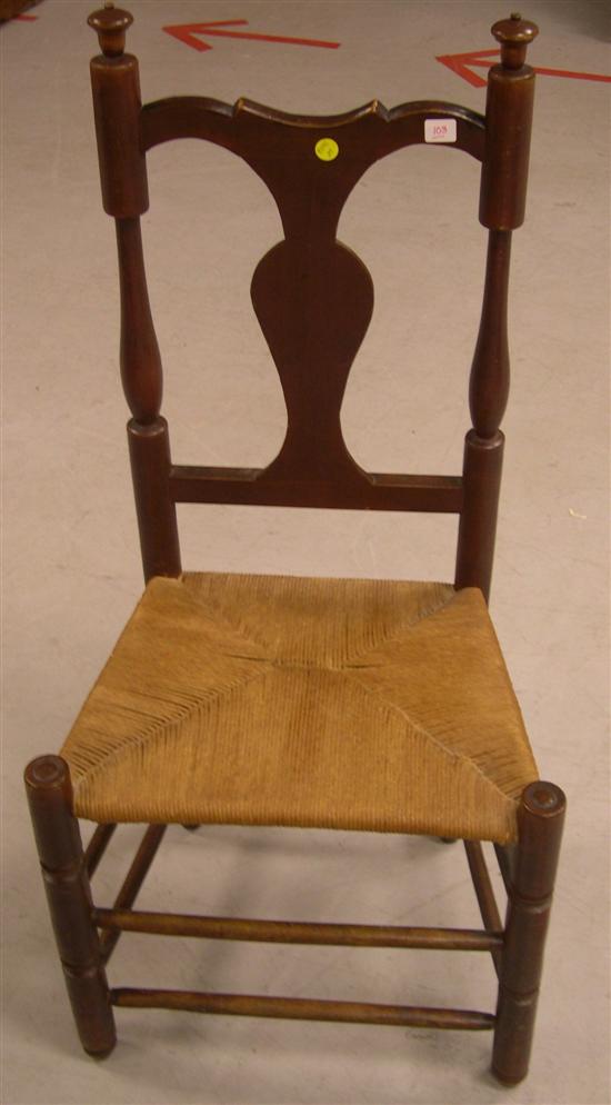 19th C yoke back side chair round 120b18