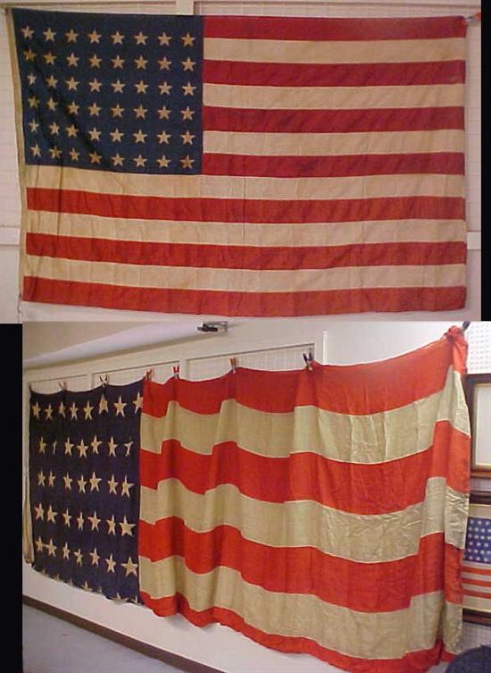 A forty-four star linen flag  11'5''