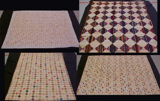 Four pieced cotton patchwork quilts