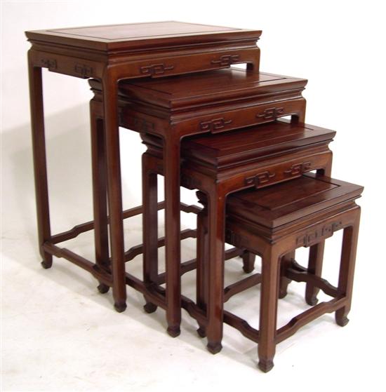 Chinese nest of four stands  scroll