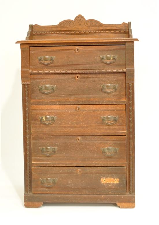 Victorian five drawer chest shaped 120b9d