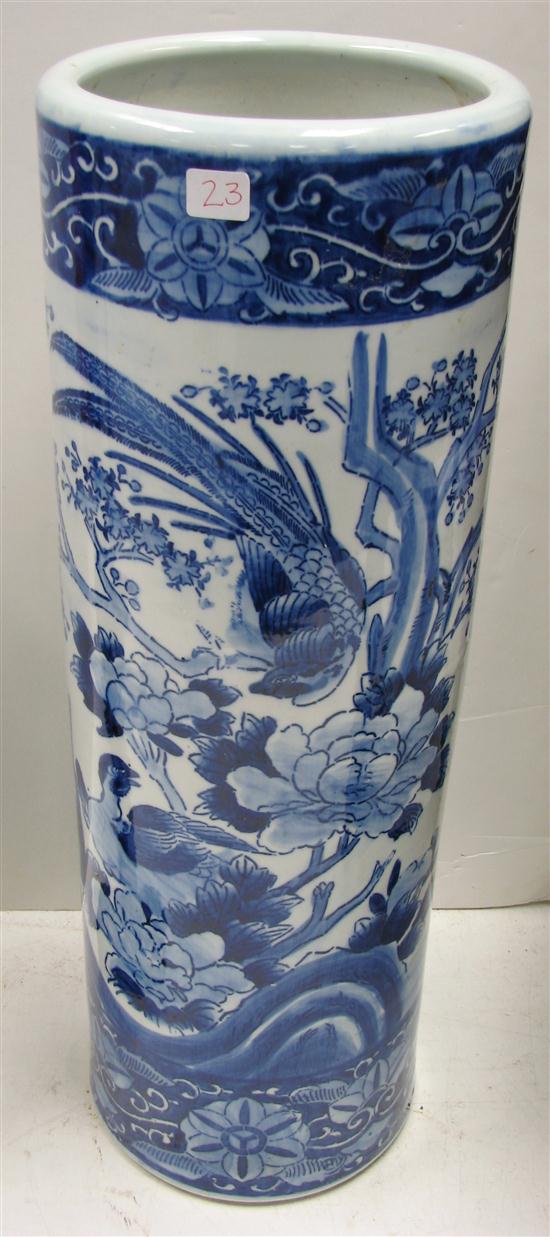 Japanese blue and white umbrella stand