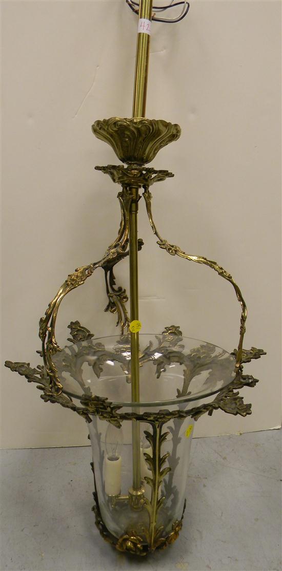 Gilt metal chandelier three candlestick 120bd5