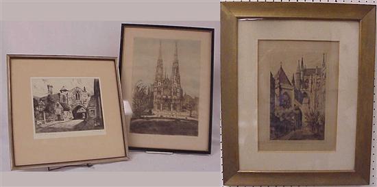 A. H. Haig  etching  city buildings