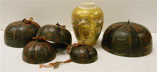 Satsuma jar c 1900 with six 120c30