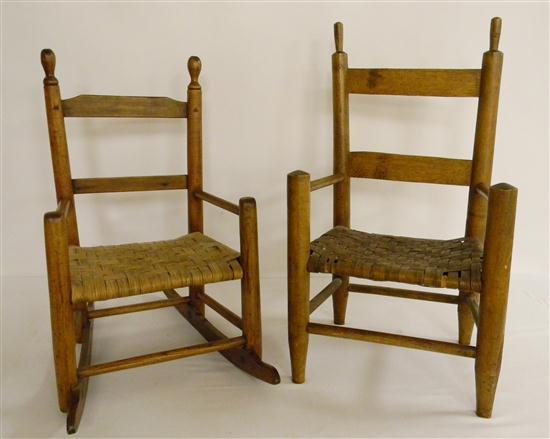 Two childs doll chairs one a 120c58