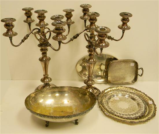 Silverplate including two candelabras  120c69
