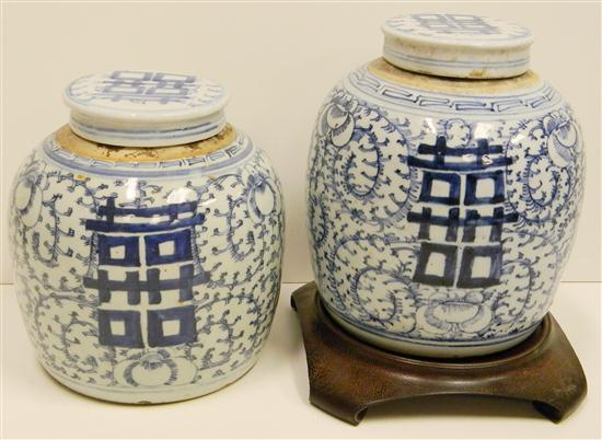 Three Chinese blue and white ginger 120c80