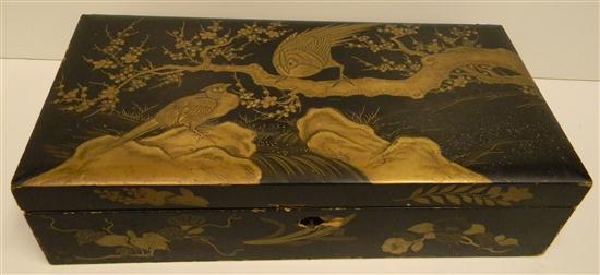 Japanese black lacquer rectangular