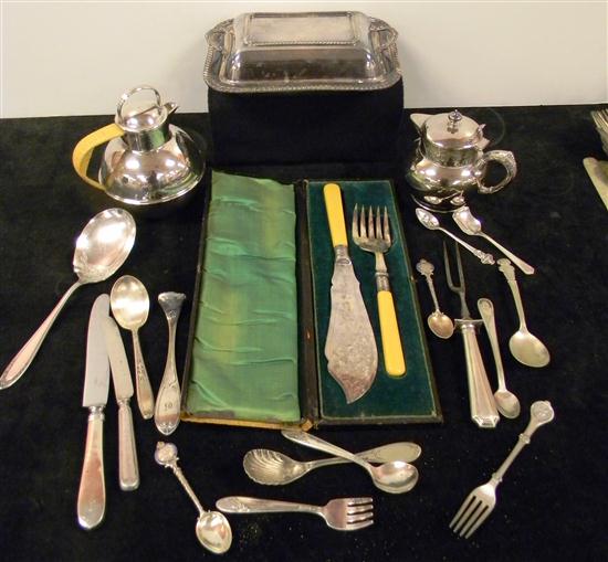 Victorian boxed fish service silverplate 120c8e