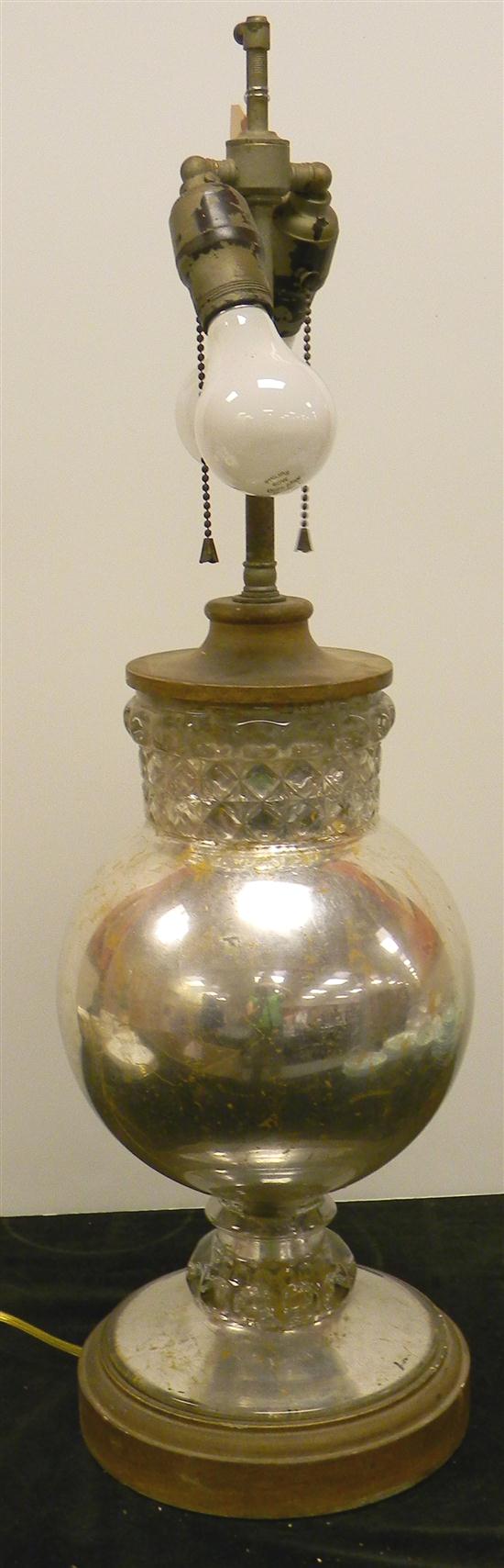 Mercury lined glass lamp with two