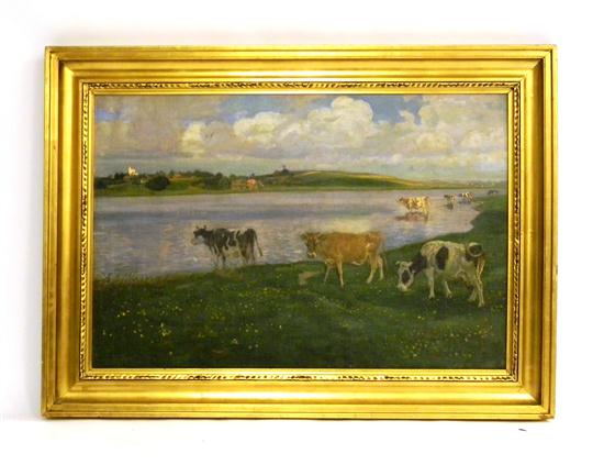 Early 20th century oil on canvas 120cd0