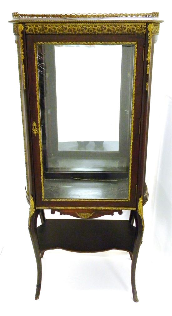 French curio cabinet  fruitwood with