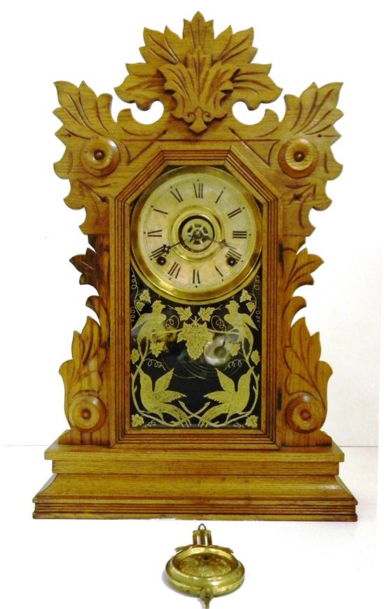 Gingerbread shelf clock Wm L  120d00