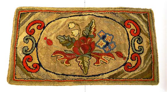 American victorian hooked rug with 120d0f