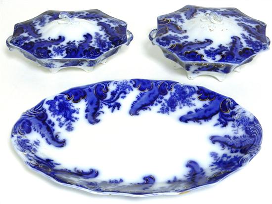 Flow blue: Argyle W.H. Grinley pattern