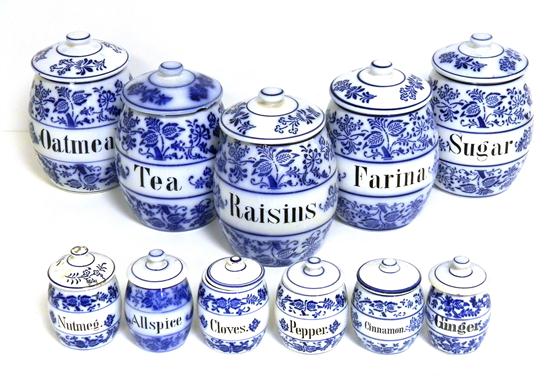 Blue and white German porcelain
