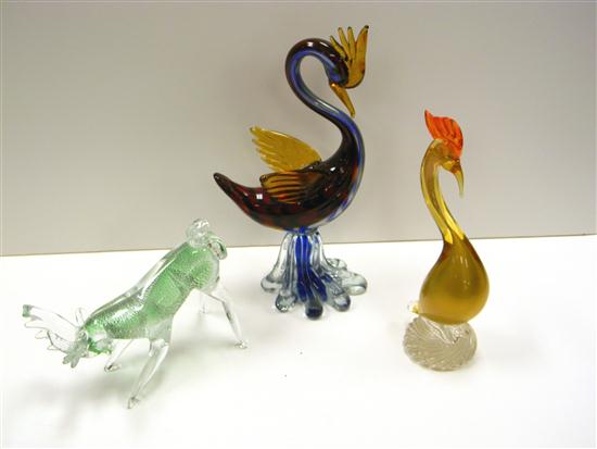 Three Venetian type glass figures  120d9b