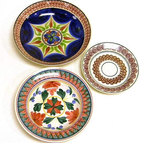 Spatterware three pieces including: