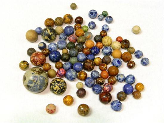 Various size clay marbles glazed 120dad