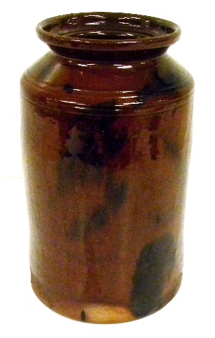 Early redware jar with manganese 120db5